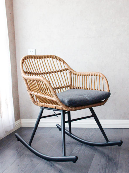 Rocking chair ancien rotin d'occasion - Ameublement