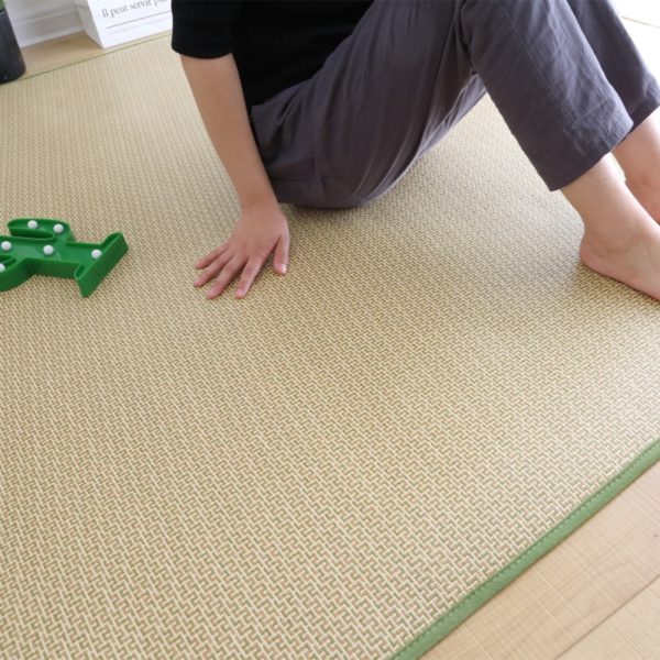 Tapis rectangulaire en rotin japonais vert tapis rectangulaire en rotin japonais vert 3