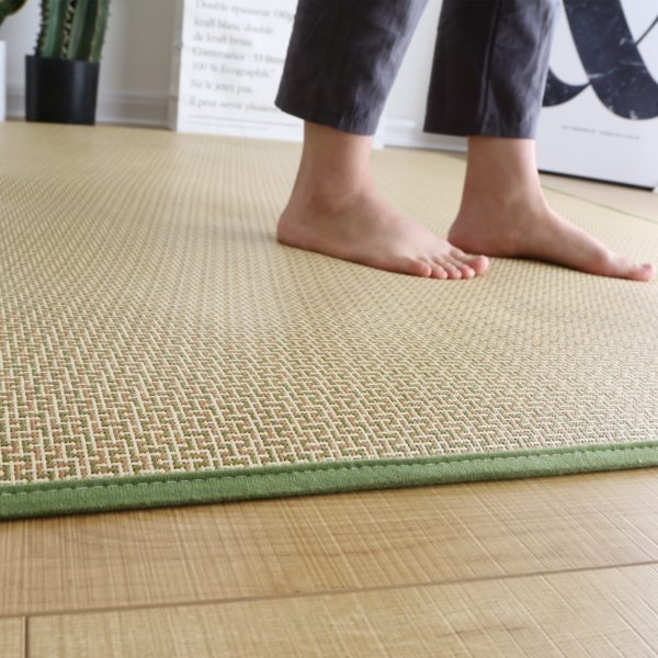 Tapis rectangulaire en rotin japonais vert tapis rectangulaire en rotin japonais vert 5