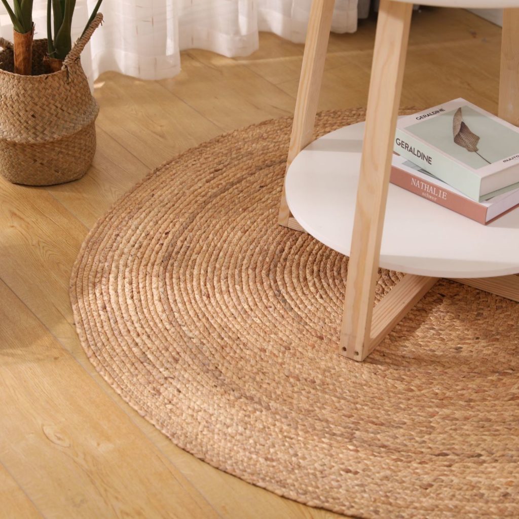 Tapis rond en rotin clair • Le palais du rotin