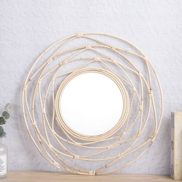 Miroir décoratif en rotin blanc miroir decoratif en rotin blanc