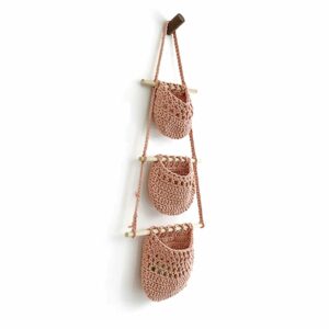 panier en trio en rotin suspendu pour rangement