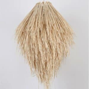 Plafonnier LED en rotin sur mur blanc de style pastoral japonais