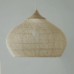 Accessoire Décoration en Rotin Style Lampe Suspendue sur fond gris