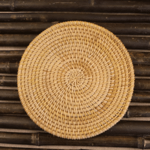 Set de Table Rotin Rond de Style Pastoral sur fond marron