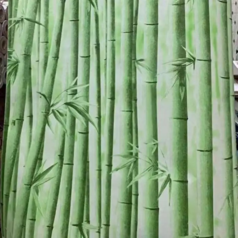 Papier Peint Imprimé Bambou Imperméable en Vinyle