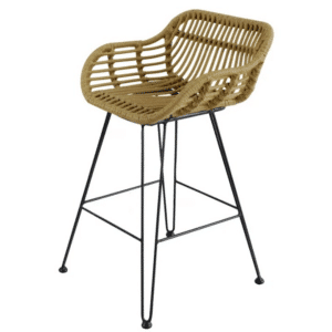 Chaise de Bar Rotin Style Moderne et Confortable sur fond blanc