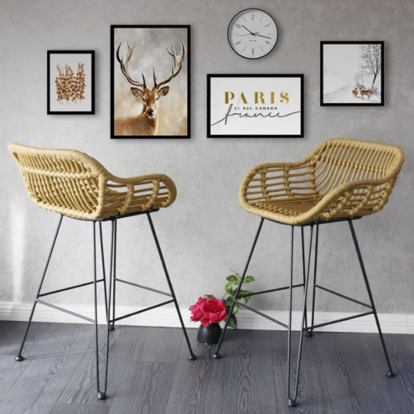 Chaise de Bar Rotin Style Moderne et Confortable