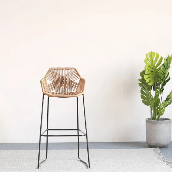 Chaise de Bar Rotin Style Nordique et Design
