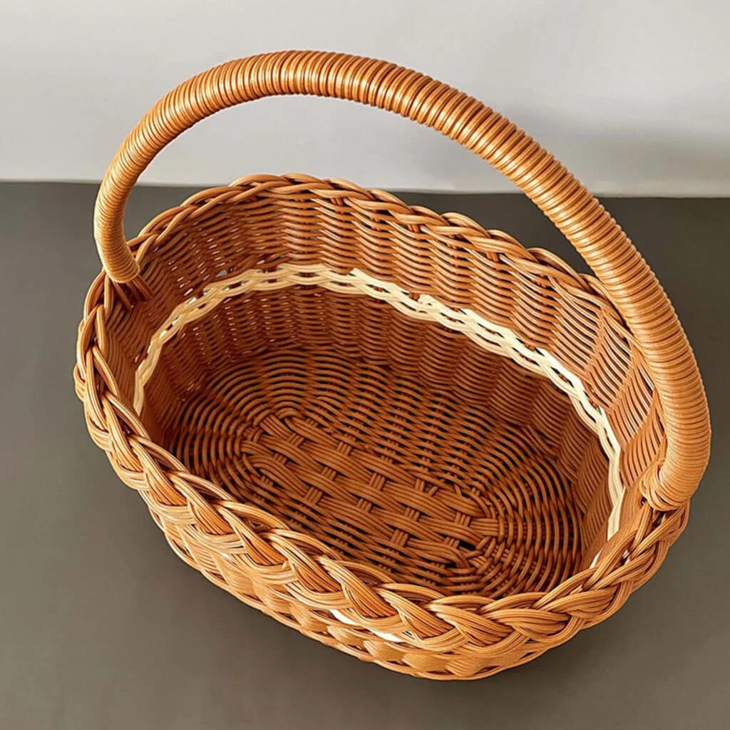 HMF Panier de rangement pour salle de bain, panier tressé en jonc de mer | Lot de 2 | 38 x 15 x 14 cm