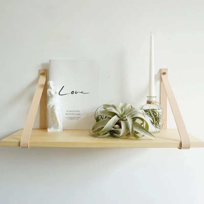 Étagère Bois Pratique et Élégante Étagère Bois Pratique et Élégante installée sur un mur avec pot de fleur dessus