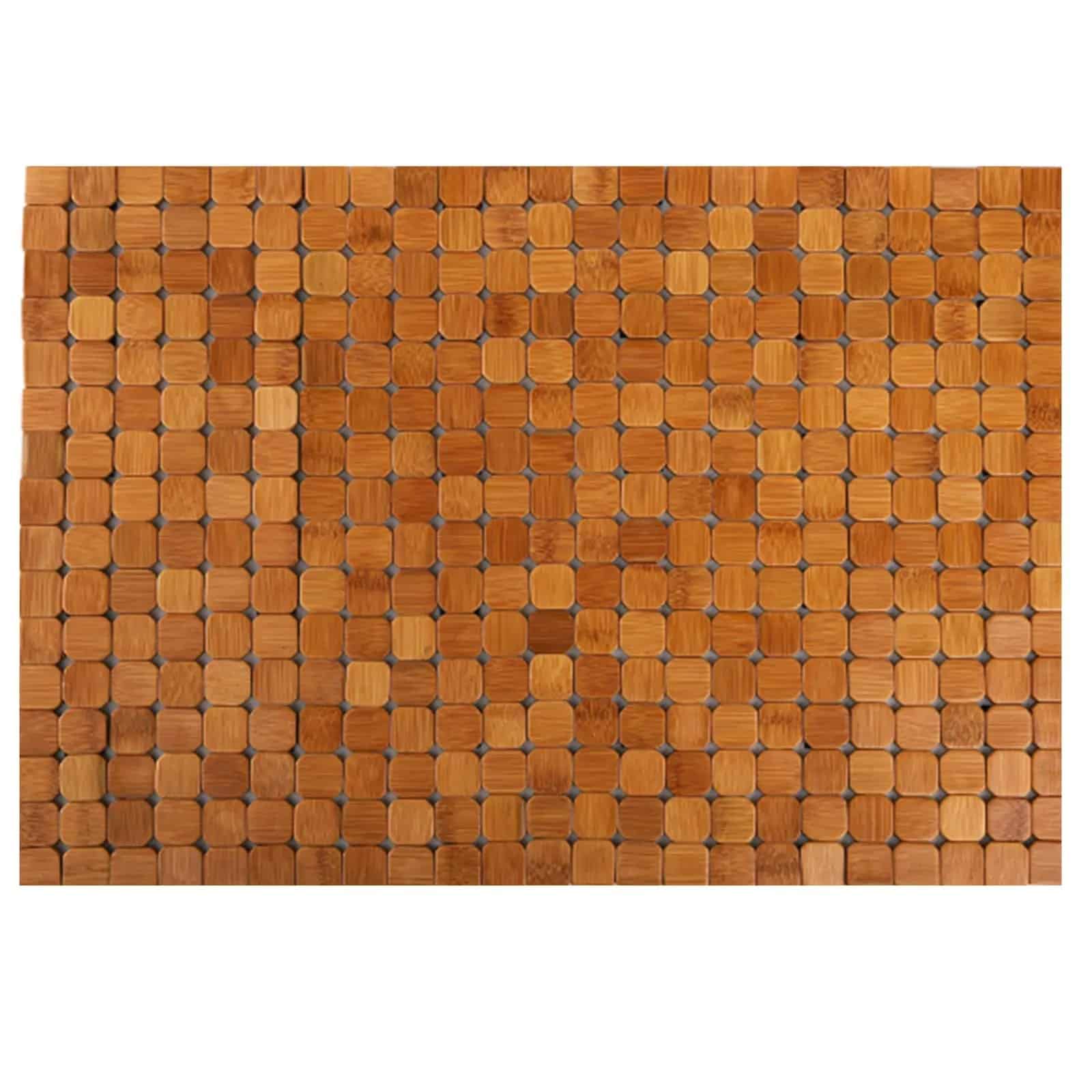 Tapis Bambou Pliable Résistant et Pratique Tapis Bambou Pliable Résistant et Pratique marron sur fond blanc