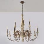 Plafonnier Bois LED de Style Chandelier sur fond gris