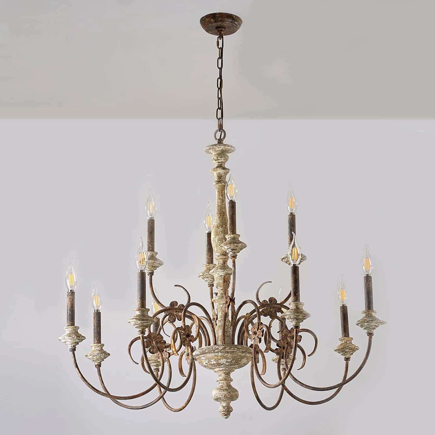 Plafonnier Bois LED de Style Chandelier Plafonnier Bois LED de Style Chandelier sur fond gris