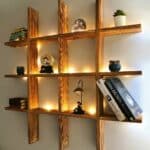 Étagère Murale Bois Décorative sur un mur gris