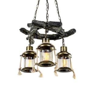 Suspension Bois Flotté de Style Américain sur fond blanc