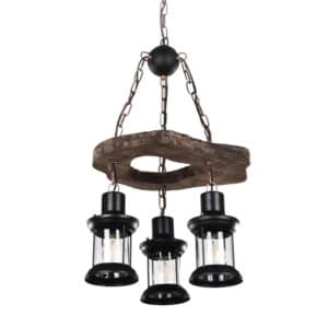 Suspension Bois Flotté de Style Chandelier Rétro sur fond blanc