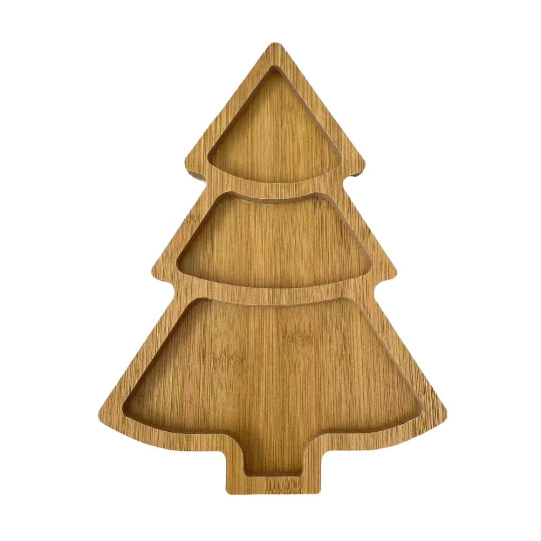 Assiette Bambou en Forme de Sapin Assiette Bambou en Forme de Sapin. sur fond blanc