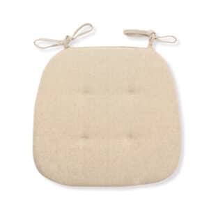 Coussin Chaise Rotin Beige en Coton sur fond blanc