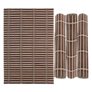 Lot de 4 Sets de Table Bambou Pliables sur fond blanc
