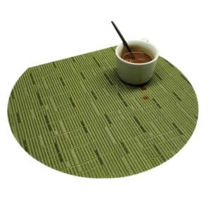 Lot de 4 Sets de Table Bambou Verts sur fond blanc