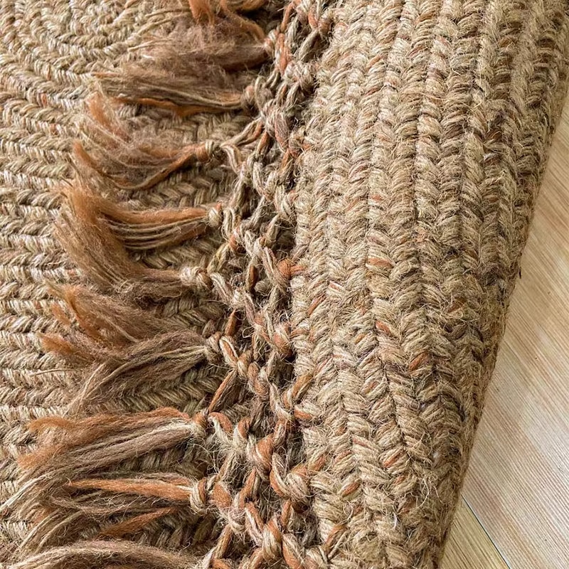 Tapis Effet Osier Rétro à Pampilles Tapis Effet Osier Rétro à Pampilles