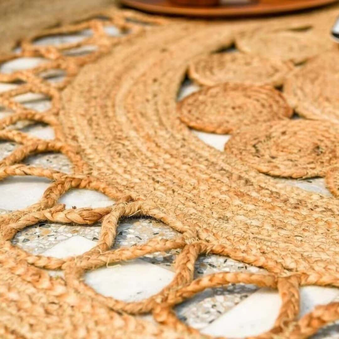 Tapis Effet Osier Rond et Réversible Tapis Effet Osier Rond et Réversible