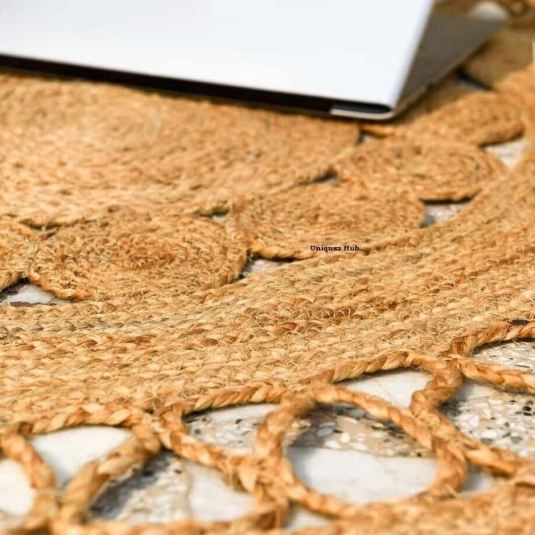 Tapis Effet Osier Rond et Réversible Tapis Effet Osier Rond et Réversible