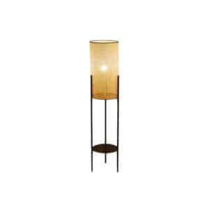 Lampadaire Rotin Vintage sur Trépied sur fond blanc