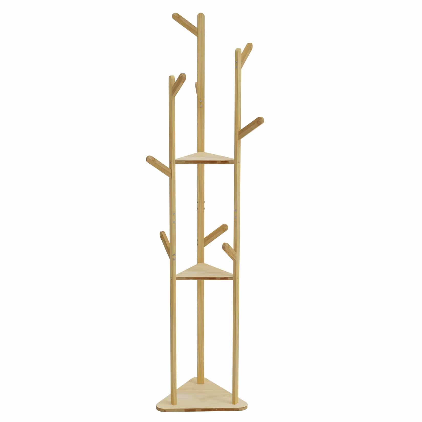 Portant Bois Triangulaire à 3 Niveaux Portant Bois Triangulaire à 3 Niveaux sur fond blanc